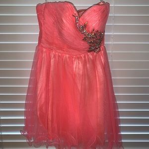 Alyce Paris Coral Strapless Formal Dress
